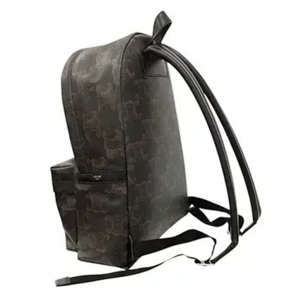 Celine Triomphe Backpack Rucksack Leather Blanc Brown White